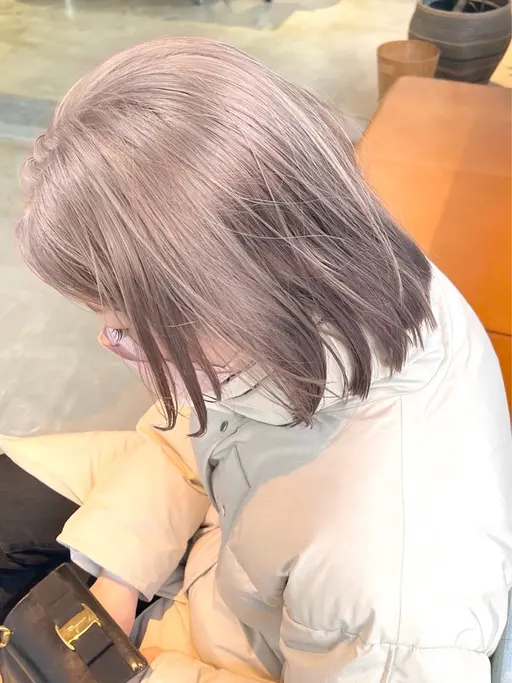 🌈1日3人限定クーポン【ケアブリーチWカラー＋トリートメント】#ミルクティーベージュ#暖色カラー