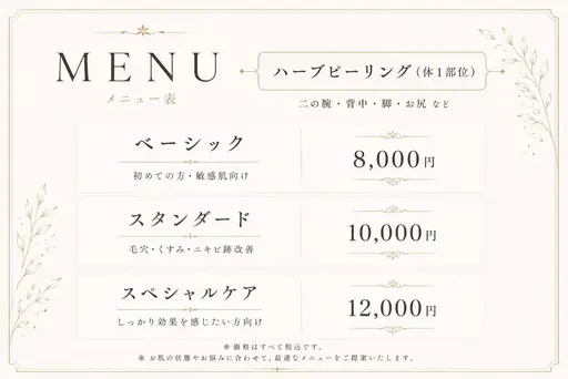 🆓予約リクエスト必須【セルフハーブピーリング（体1部位・剥離なし）】スタンダード