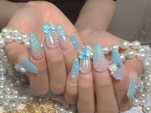 ❤️長さだし-120分つけ放題（パーツ800種）♡持ち込みデザイン★長さはＬサイズまで/XL＋1000変更可