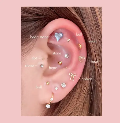 耳つぼジュエリー 両耳合わせて6個