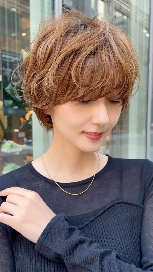 🌈5月13日限定】🌈🌀朝がラク✨️【小顔ショート×ふんわりパーマ】カット＋パーマ＋ダメージケアトリートメント🤍