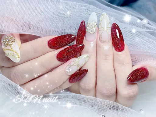 5/4当日限定！人気No.1【チップ長さ出し10本込み】➕アート90分し放題(画像持ち込みok)(大きいパーツ2個付き)