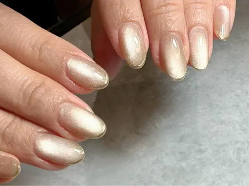 【オフなし】平日限定⭐︎ツヤツヤ上品マグネットネイル🧲ショートネイルにもおすすめ💅✨