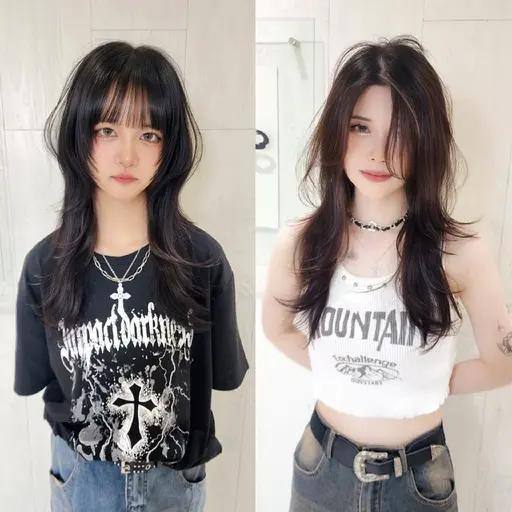 ご褒美ケアコース🫧Aujuaフルコース🫧カット＋カラー＋Aujua4stepケア🫧ウルフ·レイヤー·ハッシュカット