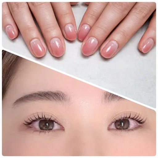 期間限定💫同時施術OK🫧 「マツパ＋ネイルセット💅」 （オフなし）カラグラorフレンチ（クリアベース）
