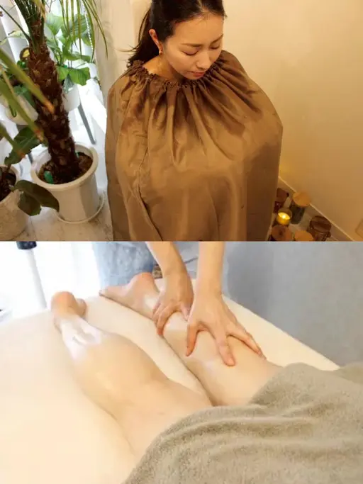 【温活/デトックス人気No.3】黄土漢方よもぎ蒸し🌿30分+足裏ふくらはぎ漢方オイルマッサージ30分