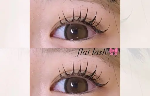 【🌸新規来店&2回目来店限定🌸】フラットラッシュ100本⚠️詳細必読※オフ代¥0✨