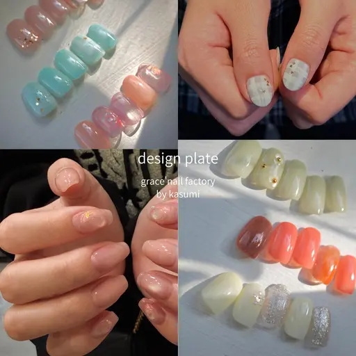 🆕✨〈5月限定・ハンド🍧🫧〉定額art◇大人designプレート✨（自爪育成ケア込み・オフ＋1100円）