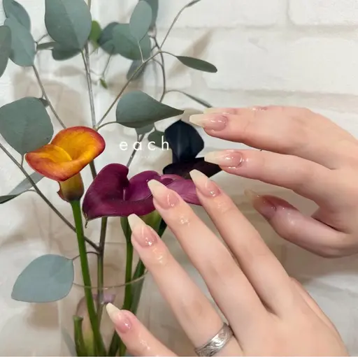 𝐡𝐚𝐧𝐝|ジュワッと花びらネイル🌺🫧