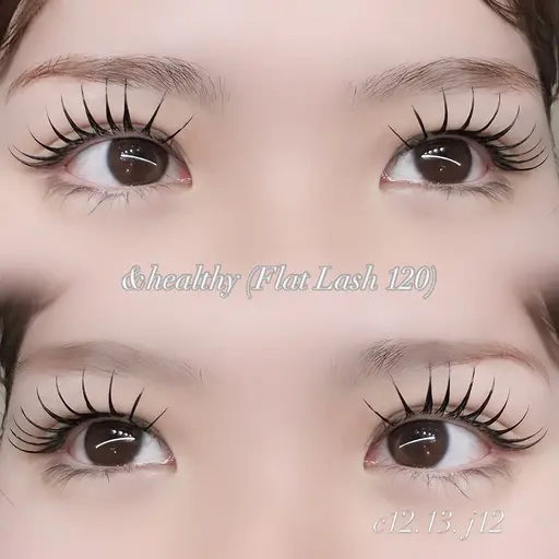 〖✨最新エクステパーマ✨〗&healthy(アンドヘルシー)🎀フラットラッシュ120本