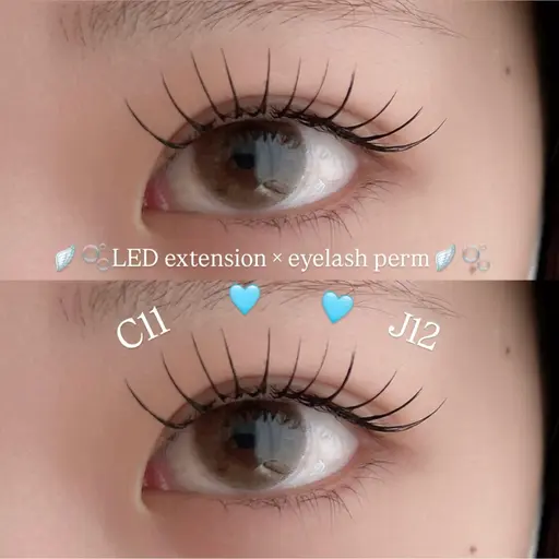 【戸祭店での施術】LEDエクステパーマ120本