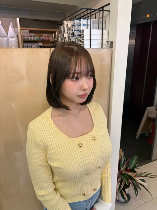 【カラー×カットモデル】【一番オススメです😙】🫧艶髪透明感カラー＋切りっぱなしボブカット✂︎