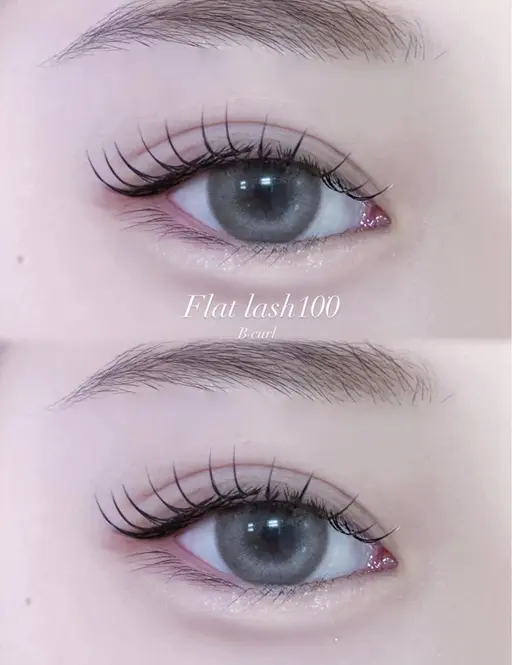 🩶マツエク100本（フラットラッシュ）束感コーティング・オフ込み《LED変更+2200円》