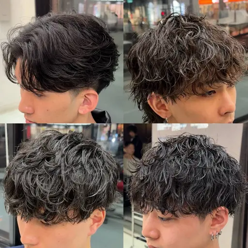 【5月限定🎏/セット時短🤝/最新頭皮ケア】メンズカット＋クリームパーマ＋炭酸ケア🧼