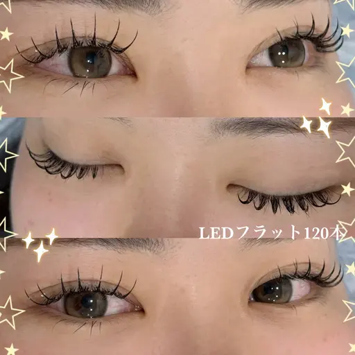 LEDマツエク 100/120/140本 +¥500でwフラット変更可