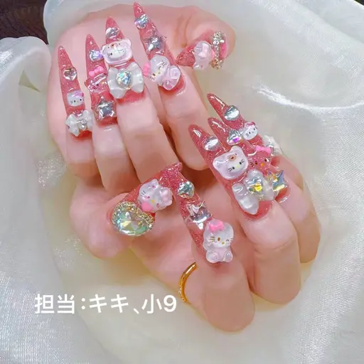 💅【チップ長さだし】 ベース→ワンカラーorマグネッor フラッシュ＋60分ストーン大きなパーツ付け放題￥12,680