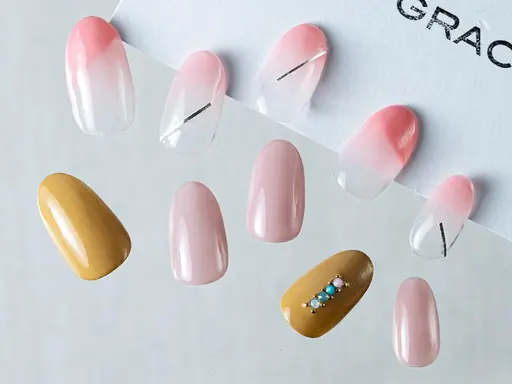 【ハンド】【11:00開始の予約】シンプルアート+αコース(アート2～6本)(オフ込120分)Jr.メニュー