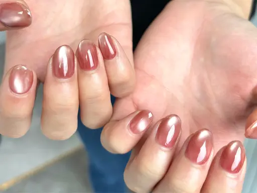 🌷ハンドネイルモデル🫧【ワンカラー・マグネット】【オフがある方】フィルイン、一層残し