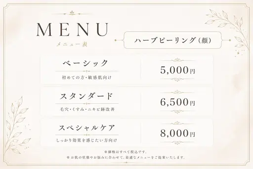 🆓予約リクエスト必須【セルフハーブピーリング（顔・剥離なし）】スタンダード
