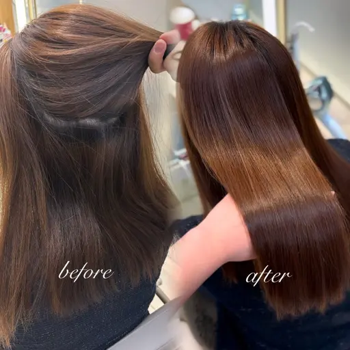 【☀️朝楽にしたい方☀️】うるつや縮毛矯正➕補修トリートメント🩵🫧