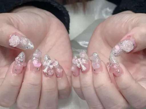 無制限🫶チップ長さだし10本(量産地雷推し）持ち込みデザイン(ゴテゴテ)