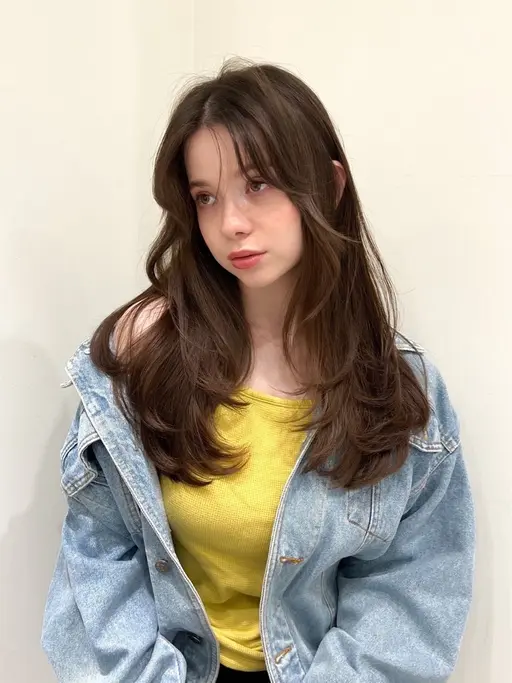 🌿小顔見えナチュラルロングレイヤー🤍盛れるhairにします🪽