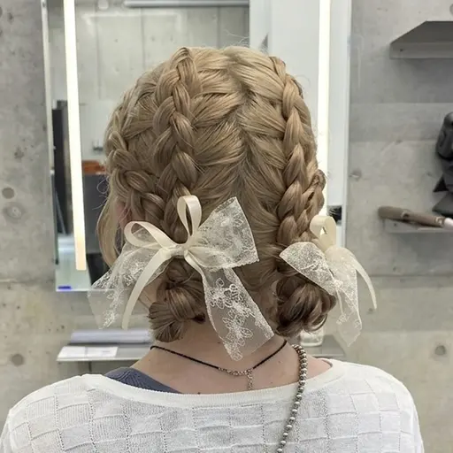 💖ライブ,お呼ばれ,大事なご予定前のヘアアレンジ🎀💞編み下ろし,ハーフアップ,ツイン,ポニーテール,カチモリ✨