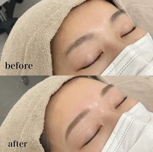 【女性】眉毛スタイリング《Wax脱毛、眉カット、間引き、お仕上げのメイク》