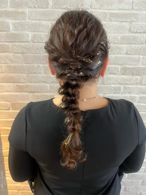 金箔付！結婚式およばれパーティーヘアセット🕊✨