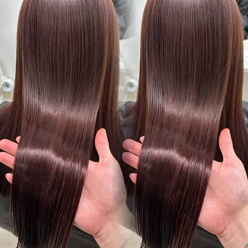 【湿気でうねる髪にオススメ☔️】髪質改善コスメストレート+骨格補正カット+最新トリートメント
