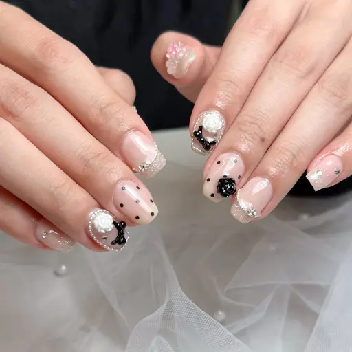 【自爪】10本アート＋パーツ付け放題🎀当日デザインの相談OK🫶🏻