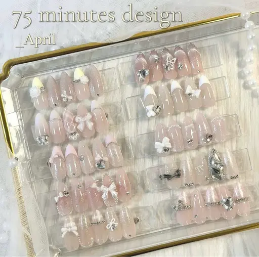 ※オフ有り※ 短い方不可！自爪の方で伸びている部分が0.5cm以上の方！！長さだしの方不可！当日デザイン3種類より選択