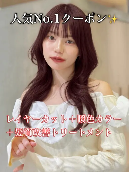 🉐今だけ【🩷3月、4月限定🩷】カット➕ワンカラー💎➕内部補修トリートメント✨超音波アイロン✨