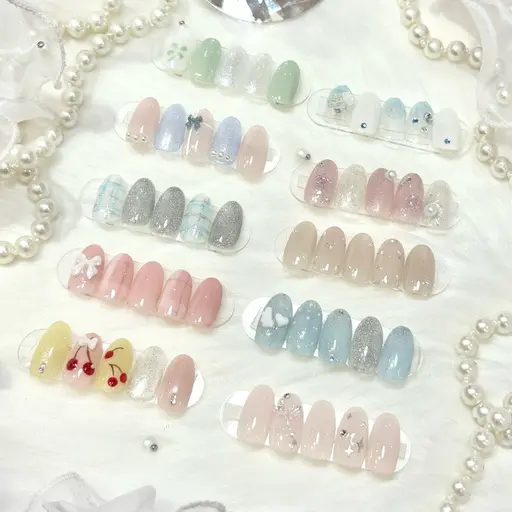 🔰口コミ記入必須【Jr】HAND⭐️オフなし⭐️🌸春デザインネイル🌸🩵🌧️‬梅雨の新作デザイン🌧️🩵