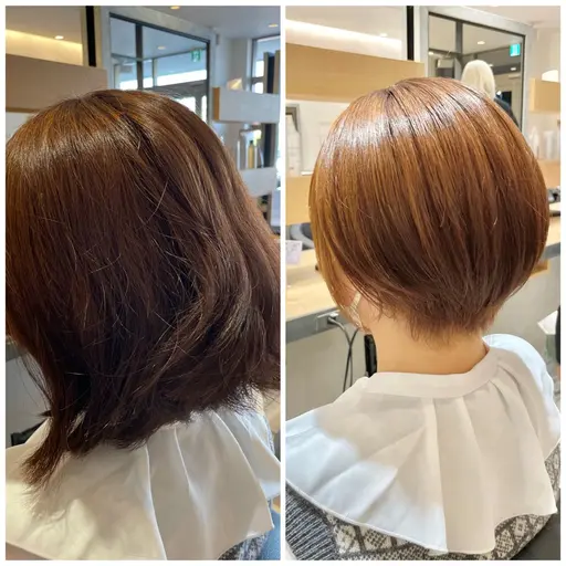 縮毛矯正に見えない⁉️丸くなる縮毛矯正『地毛風ストレート』ショートカット+3ステップトリートメント付き✨　#髪質改善