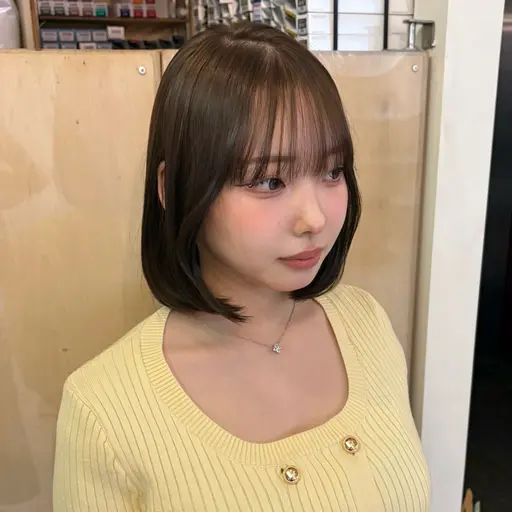 【カラー×カットモデル】【一番オススメです😙】🫧透明感カラー＋切りっぱなしボブカット✂︎