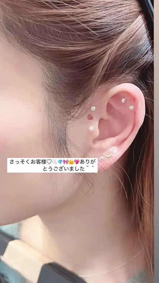❤️‍🔥🎀耳ツボジュエリー♡🎀8粒綺麗に健康に✨当日可能