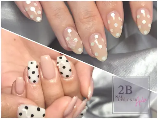 ミニモ限定【現金限定】オフ込◇ワンカラー【選べる400色】大きめドットが旬🍒ドット4本＋ストーン