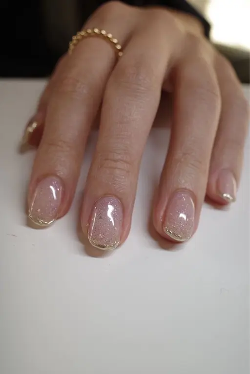 【オフ込み】ミラーフレンチミラーネイル、オーロラパウダーを使用したフレンチアートのコースになります⚠️支払いは現金指定！