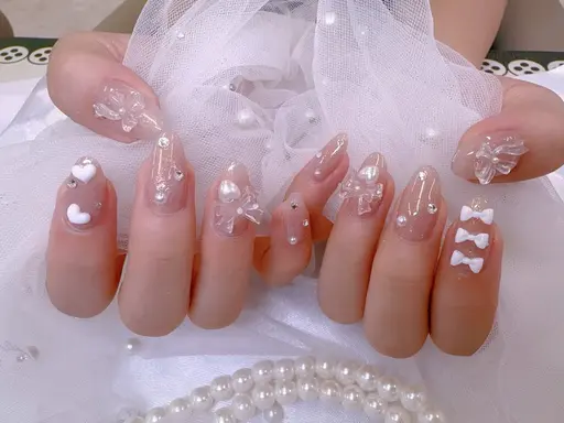 NO.自爪★💗💗ワンカラー／ラメグラ/パーツやり放題¥8990