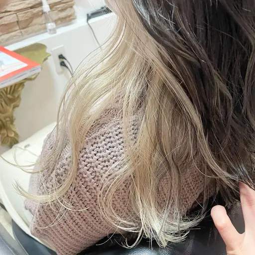 【ミニモ限定☆ケアブリーチ！ダメージ最小限】カット+カラー+インナーカラー+トリートメント