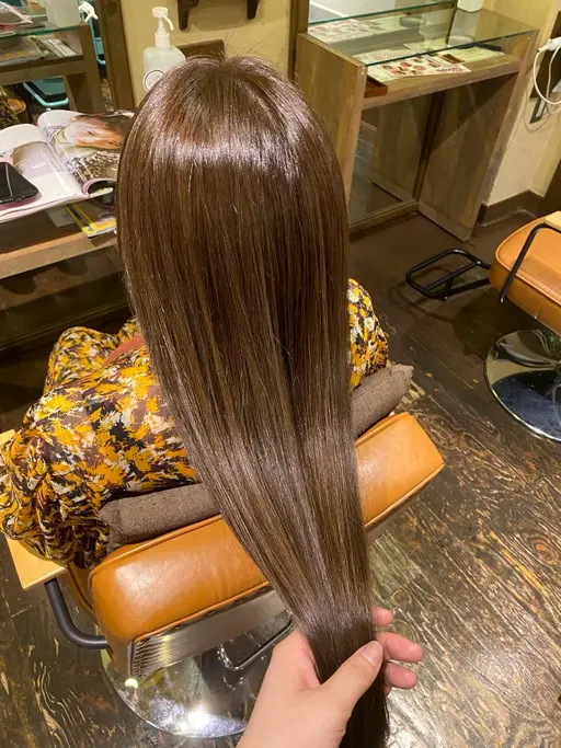 🌟ブリーチなしWカラーをワンカラーで🌟透明感ワンカラー🩵簡単アレンジ仕上げ✨