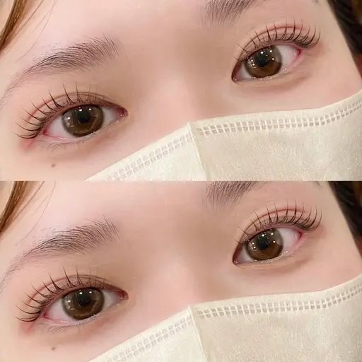 まつげパーマ🪄束感コーティング仕上げ♡