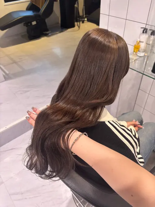 🎀人気NO.1メニュー🎀うる艶モテ透明感カラー ➕ プレミアム髪質改善トリートメント🪄🫧💗