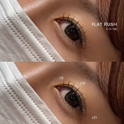 【ミニモ学割】学生向けお手頃メニュー👩🏼🎓💕マツエクフラットラッシュ120本+コーティング(オフ代+220円)