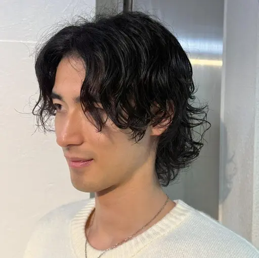 【10代~30代男性/無料モデル】カット＋メンズパーマ（酵素処理付）/男くさくなり過ぎない上品で色気ある雰囲気に◎