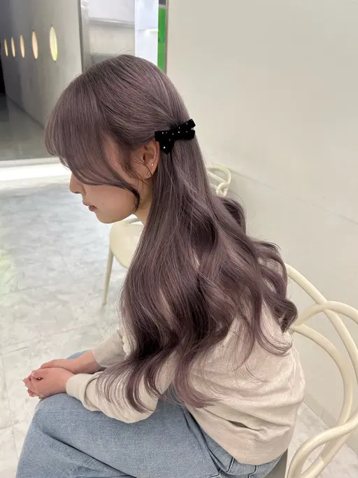 【12月末限定】🎀ブリーチあり(ケアブリーチ込)🎀暖色ラベンダーカラー🎀透明感と色落ち◎