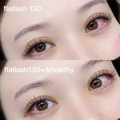 本日限定！(オフなし※リペアも可)フラットラッシュ100​〜​120本✨➕&healthy🌿でぱっちりお目元に👀