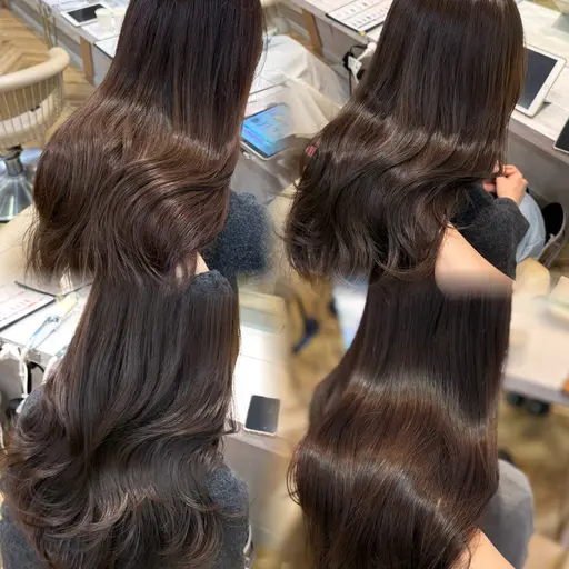 【ご新規様限定⭐️】透明感カラー+内部補修ナノスチームトリートメント🎀☆*:.。.コテ巻き仕上げ付き🌙