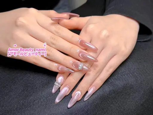 【チップ長さだし】+マグネットワンカラー+アート2本★⭐️¥9800